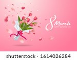 8 march greeting card.... | Shutterstock .eps vector #1614026284