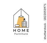house logo  lamp  drawer shelf  ... | Shutterstock .eps vector #1822053971