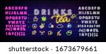 big set of neon icons for bar... | Shutterstock .eps vector #1673679661