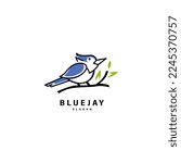 Blue Jay Bird Vector Icon...