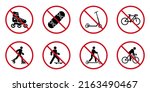 ban rollerskate silhouette icon ... | Shutterstock .eps vector #2163490467