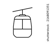 Cable Car Line Icon. Cablecar...