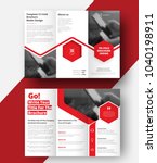 vector triple folding brochure... | Shutterstock .eps vector #1040198911