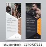 template of vertical roll up... | Shutterstock .eps vector #1140927131