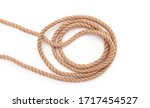 Small photo of Abstract ropes, cables, hems isolated on white background, long panoramic picture