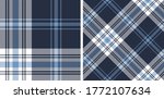 Plaid Pattern Vector In Blue...