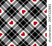 heart tartan check plaid... | Shutterstock .eps vector #2047122881