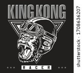 king kong gorilla racer emblem | Shutterstock .eps vector #1708636207