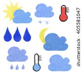 weather icons set  isolated on... | Shutterstock . vector #405581047