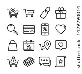 outline icons about shopping.... | Shutterstock .eps vector #1429290014