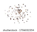 Ground black pepper isolated on a white background top view 
