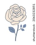 decorative tea rose with blue... | Shutterstock .eps vector #2063232851