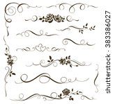 vector set of floral... | Shutterstock .eps vector #383386027