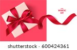 decorative gift box with red... | Shutterstock .eps vector #600424361