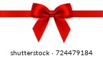 decorative red bow with... | Shutterstock .eps vector #724479184