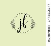 jf initial beauty floral logo... | Shutterstock .eps vector #1448616347