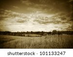 Sepia Toned Landscape With...