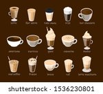 coffee cup set vector isolated. ... | Shutterstock .eps vector #1536230801
