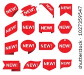 red new stickers set | Shutterstock .eps vector #1027359547