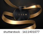 black circle shape with gold... | Shutterstock .eps vector #1611401077