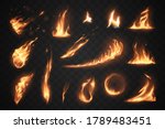 set of fire flames elements on... | Shutterstock .eps vector #1789483451