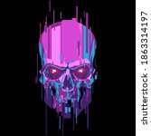 Neon Color Cyber Skull...