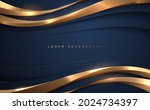 abstract blue and gold waved... | Shutterstock .eps vector #2024734397