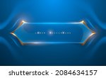 abstract blue and gold frame... | Shutterstock .eps vector #2084634157