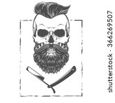Bearded Skull Illustration