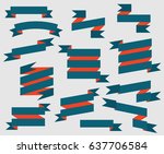 set retro ribbons vector | Shutterstock .eps vector #637706584