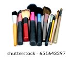 set women's makeup tool brush ... | Shutterstock . vector #651643297