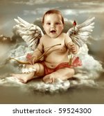 Baby Cupid With Angel Wings