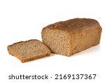 Wholegrain bread with white background