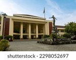 Small photo of Miagao, Iloilo, Philippines - April 2023: The main campus of University of the Philippines or UP Visayas. With the main building and the iconic oblation statue.
