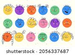 set of round funny characters... | Shutterstock .eps vector #2056337687