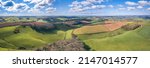 Small photo of Fields and Meadows over English Village, Berry Pomeroy, Devon, England, Europe