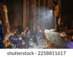 Small photo of Search and rescue efforts continue in an apartment destroyed in the earthquake that occurred on the morning of February 6, 2023 in Adana, Turkey.