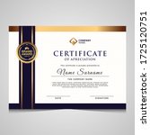 elegant blue and gold diploma... | Shutterstock .eps vector #1725120751