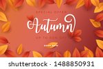 autumn season background for... | Shutterstock .eps vector #1488850931