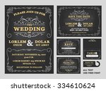 vintage chalkboard wedding... | Shutterstock .eps vector #334610624