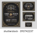 luxurious wedding invitation on ... | Shutterstock .eps vector #393742237