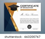 high school diploma certificate ... | Shutterstock .eps vector #663200767