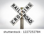 Isolated Railroad Crossing Sign ...
