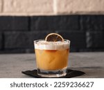 Traditional Amaretto Sour Cocktail on Glass Cocktail photography