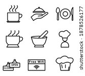 restaurant line icon set.... | Shutterstock .eps vector #1878526177