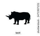 rhinoceros silhouette. vector... | Shutterstock .eps vector #1471507151
