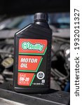 Small photo of Fond du Lac, Wisconsin USA - March 6th, 2021: O'Reilly SEA 5w-20 motor oil for 2002 Ford Taurus.