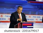 Small photo of Milwaukee, Wisconsin USA - August 23rd, 2023: Chris Christie The former Governor of New Jersey participated in the 2024 Republican Presidential Debate.