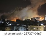 Small photo of Smoke rises after Israeli air strikes of the city of Rafah in the southern Gaza Strip, October 09, 2023.