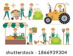 farmer profession characters... | Shutterstock .eps vector #1866939304